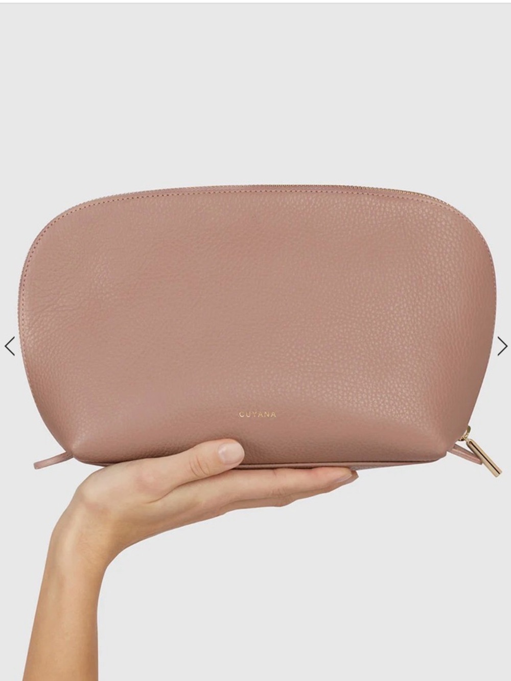 Cuyana Pebbled Leather Travel Case - Soft Rose Blush- larger size